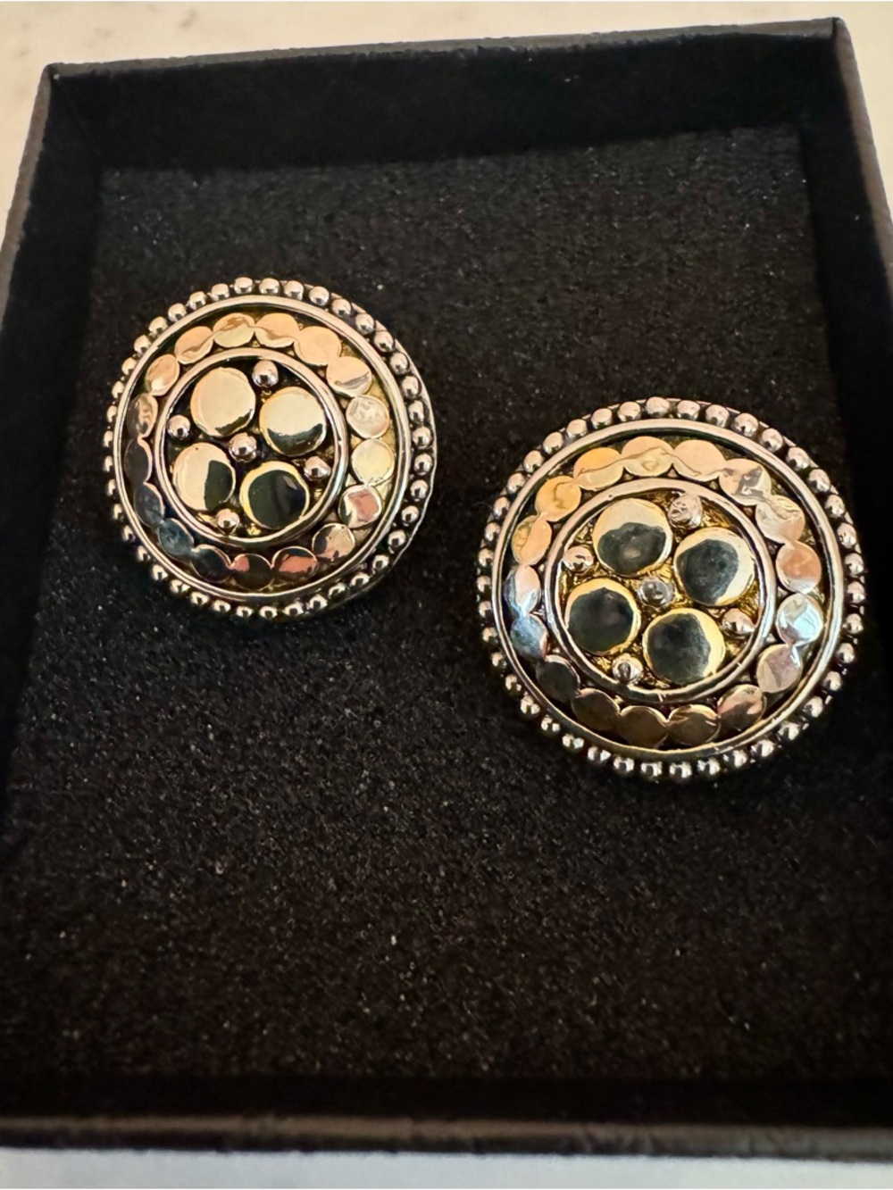 Vintage Medallion Style Silver Clip-On Earrings